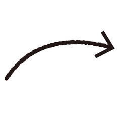シンプルな手描き風の矢印のアイコンイラスト