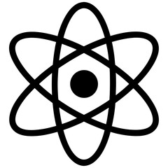 Simple atomic structure science symbol icon