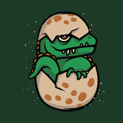 Trex Egg cartoon vector illustration