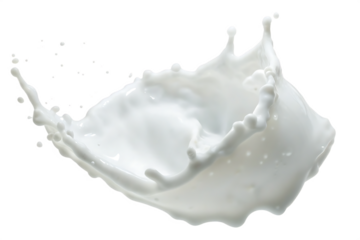 Milk splash crown isolated on a white background png ai generated