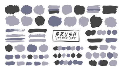 Hand Drawn Grunge Brush Stroke Smear Collection Elements Set