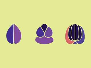 Abstract Minimalist Fruits Graphic Element with Simple Modern Style Shapes
