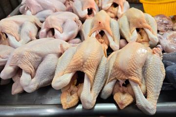 Fresh Whole Chickens for Sale at Local Wet Market