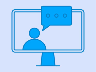 Online tutor icon. E-learning icon design. Solid vector icon. Simple flat icon.