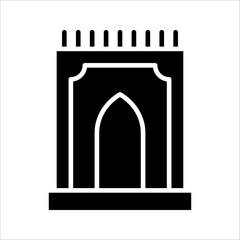 Prayer rug  Icon. Symbol isolated on white background. vector illustration.