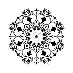 Stylized floral drawing, traditional Ottoman Turkish art, Iznik style decorative design element. Tazhib Eslimi Art Iranian Text Box Floral Vector. Turkish Ottoman style ornamental.
