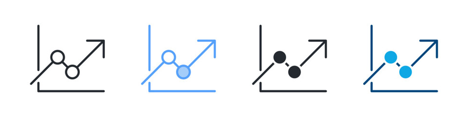 Trend Icon Set Multiple Style. Design In Outline, Blue, Glyph, Dualtone
