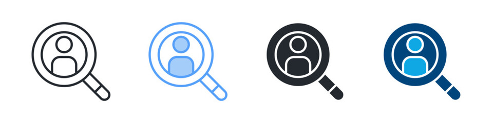 Competitor Icon Set Multiple Style. Design In Outline, Blue, Glyph, Dualtone