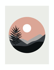 Minimalist printable wall art vector design portrait style