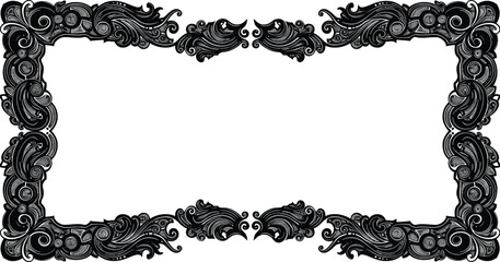Elegant Ornate Frame A Vector Illustration Design, Perfect for Invitations, Certificates, and More