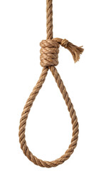 Close-up of tied rope knot loop isolated
