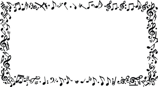Musical Notes Frame Elegant Vector Illustration Border Design for Music Projects
