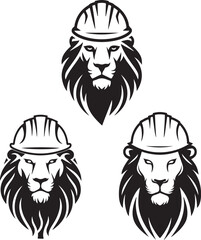 Lion Head Mascot Blending Man and Animal in Vintage Cartoon Style