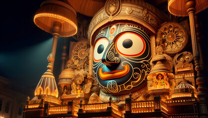 Lord Jagannath Rath Yatra festival Odisha puri India Traditional culture background