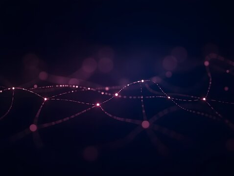 Glowing Network Connections on Abstract Dark Background for Technology Design