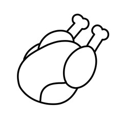 Illustration of Colorless Chicken Meat Vector, Ikon Design or Sticker