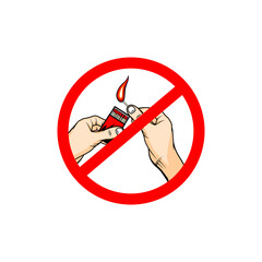 warning not to light fires vector illustration