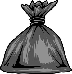Cartoon garbage bag