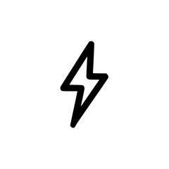 Fototapeta premium A bold, black lightning bolt icon, stylized graphic design element.