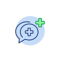Obraz premium Medical support chat bubble icon in modern flat design 