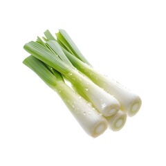 Fresh leek isolated on a white background.