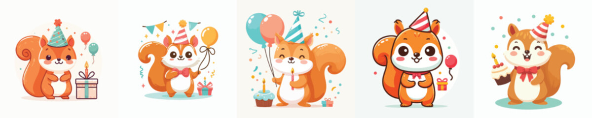 squirrel vector having birthday