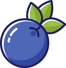 blueberry flat vector illustration bilberry logo icon clipart