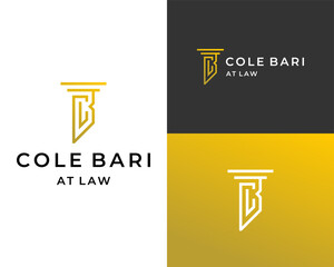 Logo design about CB monogram letters of attorney law company.