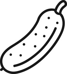 simple black an white cucumber vector silhouette isolated