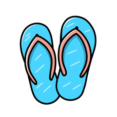 blue flip -flops vector illustration, icon design or sticker