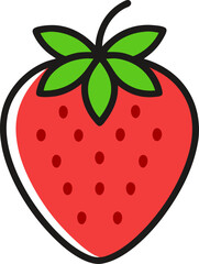 Set of berry strawberry in doodle style, vector illustration. Editable Vector
