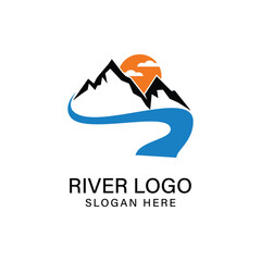River Logo Design Graphic Vector 
