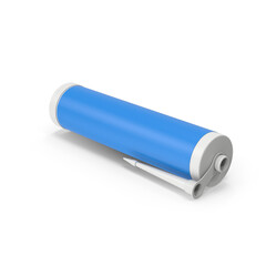 Blue Caulking Tube with Nozzle Isolated on Transparent Background