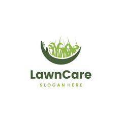 lawn care logo design vector design on isolated background
