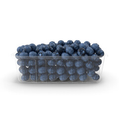 Blueberries in Plastic Container Isolated on Transparent Background