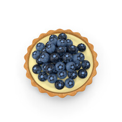 Blueberry Tartlet Isolated on Transparent Background