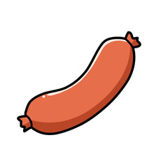 Illustration of grilled sausage vector, icon design or sticker