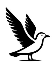 Fototapeta premium Stylized black bird logo design illustration