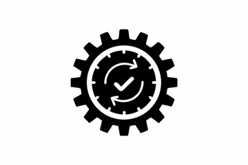 System update vector silhouette illustration isolated on white background