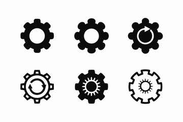 set of System update vector silhouette illustration isolated on white background