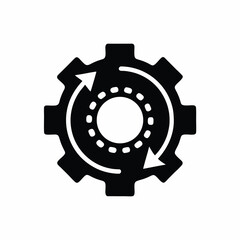 System update vector silhouette illustration isolated on white background