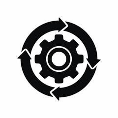 System update vector silhouette illustration isolated on white background