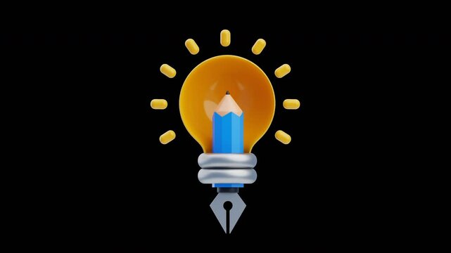 3D Animation of Design Thinking on Alpha Channel