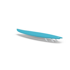 Fish Style Surfboard Isolated on Transparent Background