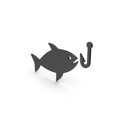 Fishing Black Symbol Isolated on Transparent Background