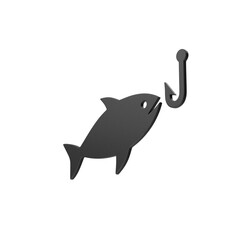 Fishing Black Symbol Isolated on Transparent Background