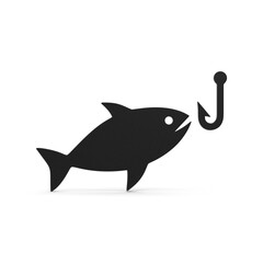 Fishing Black Symbol Isolated on Transparent Background