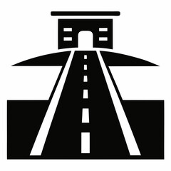 Toll road icon vector silhouette illustration isolated on white background