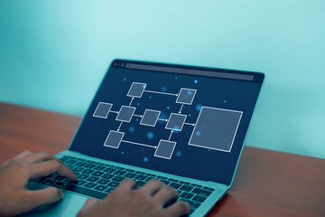 Business Process Diagram, Automation Workflow Design Concept with Process Diagram, Algorithm,...