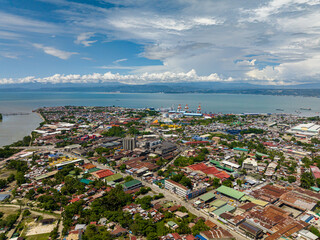 Aerial shot of Cagayan de Oro, Misamis Oriental. Northern Mindanao, Philippines.